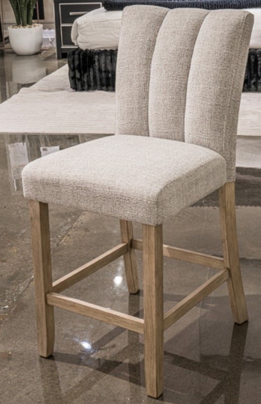 Signature Design by Ashley® Karmenton Bisque Upholstered Bar Stool-1