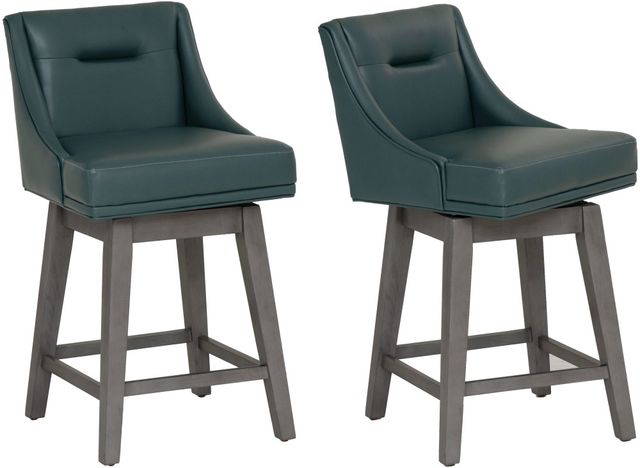 Powell® Beckett 2-Piece Gray/Dark Green Counter Stool Set-0