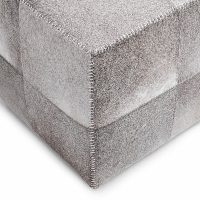 Classic Home Landyn Sparrow Gray 18" Square Ottoman-4
