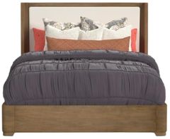 Flexsteel® Normandy Cream/Driftwood Queen Upholstered Panel Bed