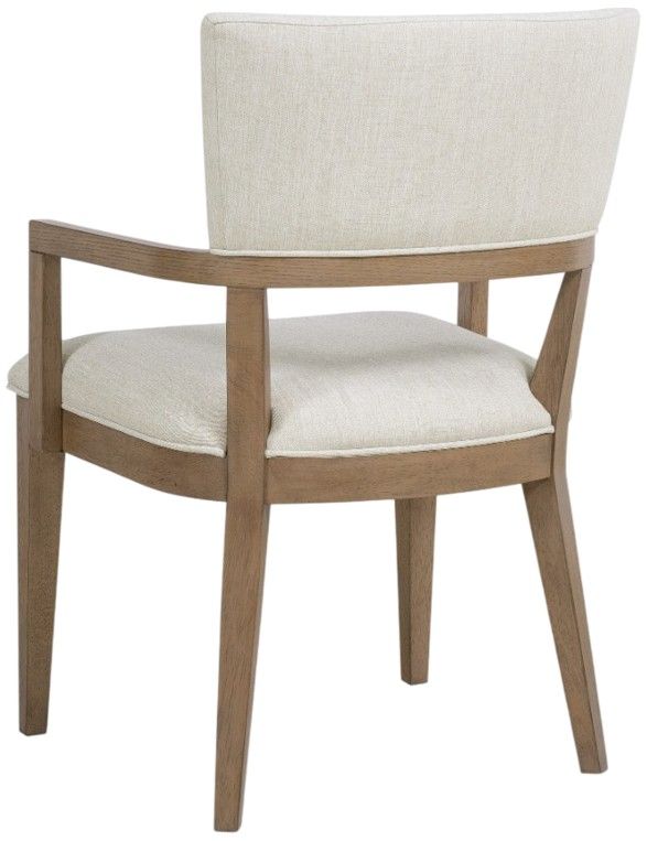 Hooker® Furniture Sonnet Savile Oatmeal/Wren Upholstered Dining Arm Chair-3
