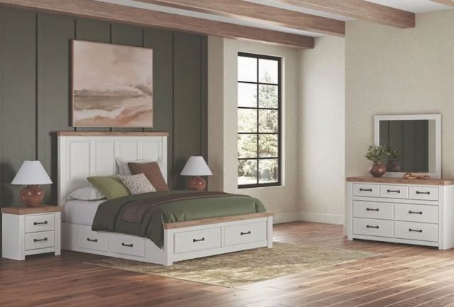 Benchcraft® Savonport 4-Piece Brown/White King Panel Storage Bedroom Set-1