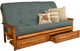 Kodiak Furniture Monterey Linen Aqua/Butternut Queen Storage Futon with Mattress-0