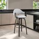 Armen Living Daxton Gray/Matte Black Counter Stool-1