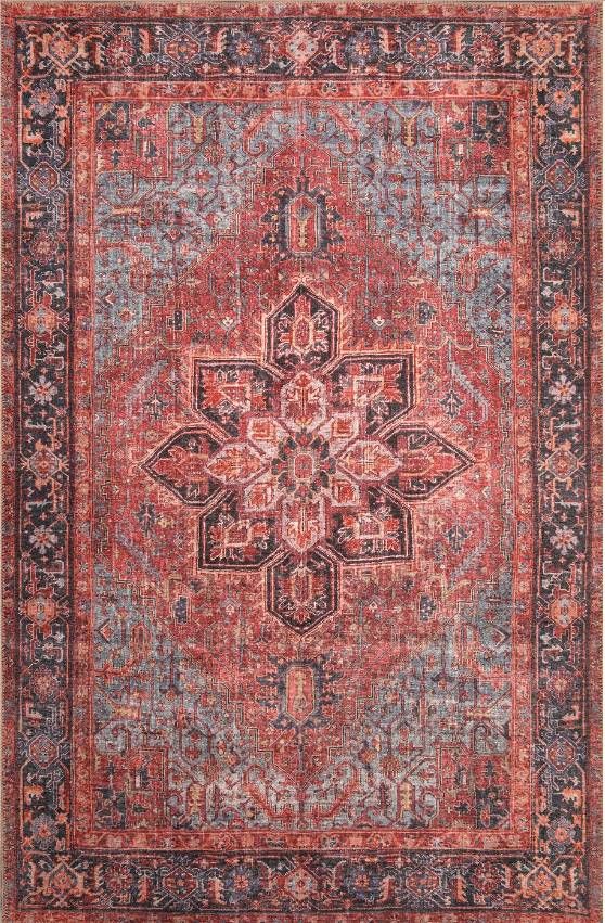 KAS Rugs London Red Anna 5'x8' Area Rug-0