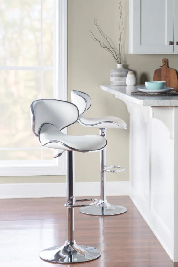 Powell® Beldon White Adjustable Bar Stool-1