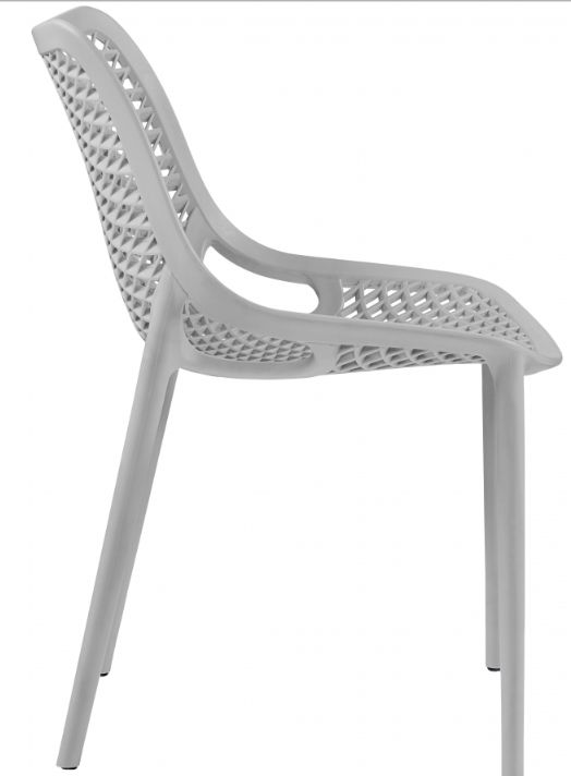 Meridian Furniture Mykonos Gray Plastic Outdoor Patio Dining Side Chair-2