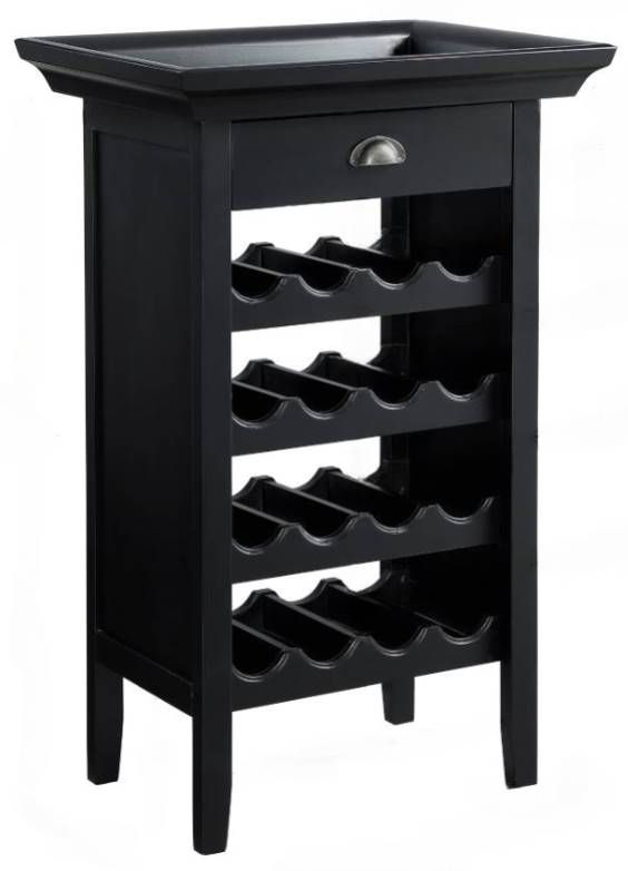 Powell® Black Wine Cabinet-0