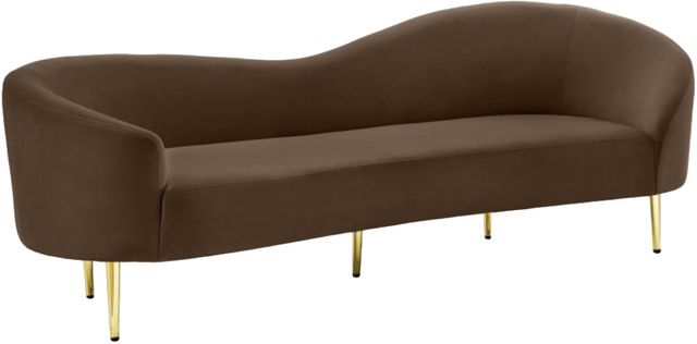 Meridian Furniture Ritz Brown Velvet Sofa-0