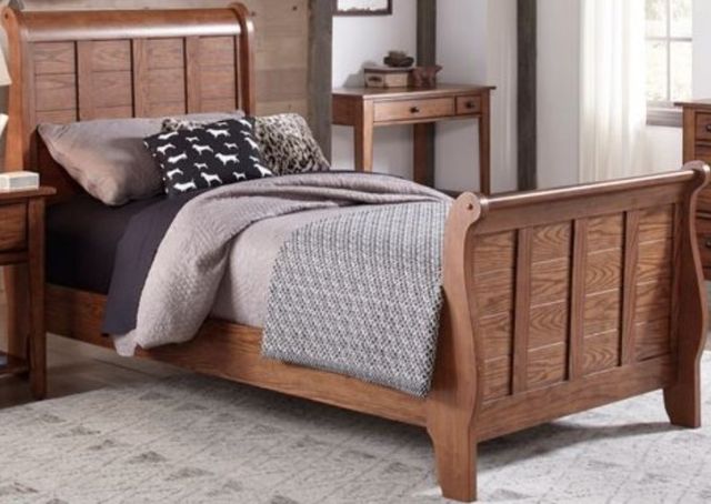 Liberty Furniture Grandpas Cabin Aged Oak Youth Full Sleigh Bed
