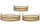 A & B Home Sienna 3-Piece Brown Bamboo Woven Round Trays with Handles-0