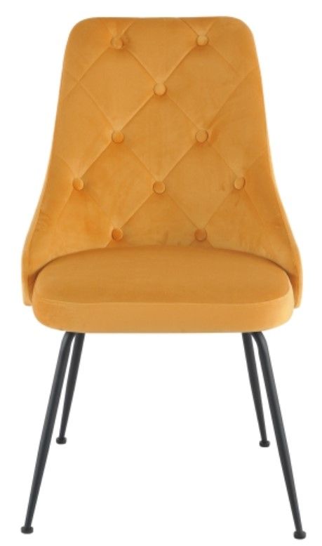 Mazin Furniture Plumeria Mustard Yellow Dining Side Chair -1