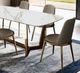 Furniture of America® Norelli White Dining Table with Gold Trestle Base-2