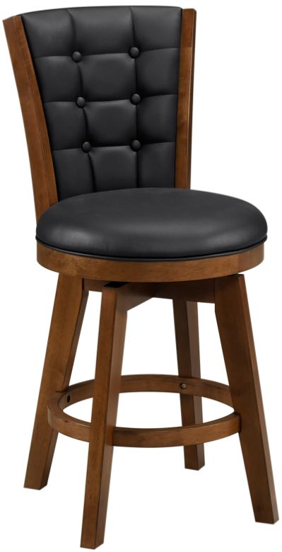 Homelegance® Medford Black/Chestnut Swivel Counter Height Chair-0