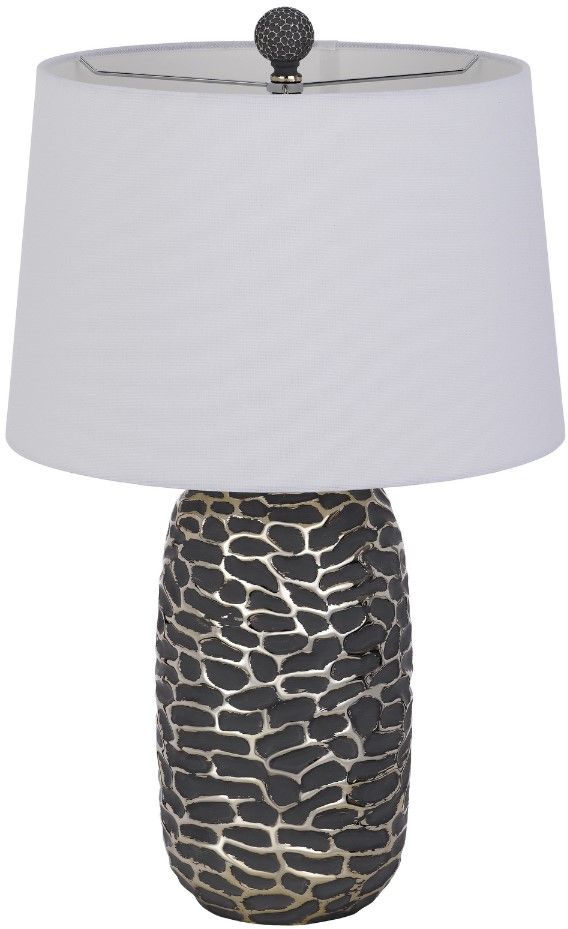 Cal® Lighting & Accessories Menlo 2-Piece Ash Black/Antique Silver Table Lamp Set-2