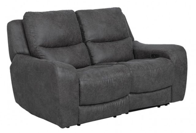 Furniture of America® Demetrius Dark Gray Power Loveseat-0