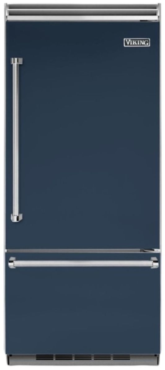 Viking® 5 Series 36 in. 20.4 Cu. Ft. Slate Blue Built In Counter Depth Right Hinge Bottom Freezer Refrigerator