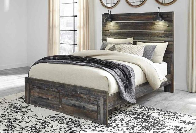Signature Design by Ashley® Drystan Brown Queen 2-Drawer Storage Panel Bed-4