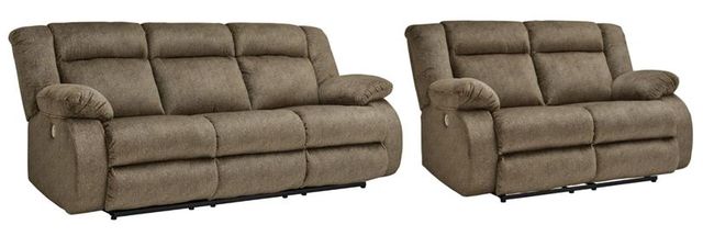 Signature Design by Ashley® Burkner 2-Piece Mocha Power Reclining Living Room Set-0