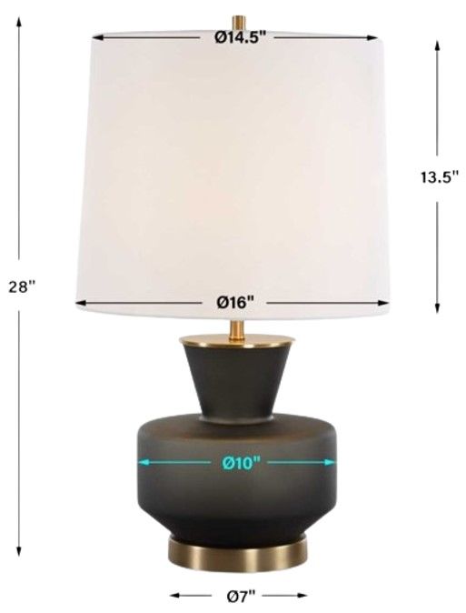 Uttermost® Trentino Antiqued Brass/Frosted Black Table Lamp-2