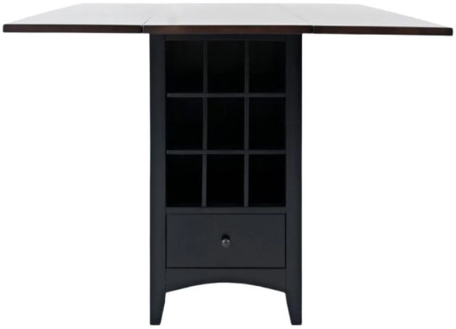 Jofran Inc. Asbury Park Autumn Brown Counter Drop Leaf Table with Black Base-2