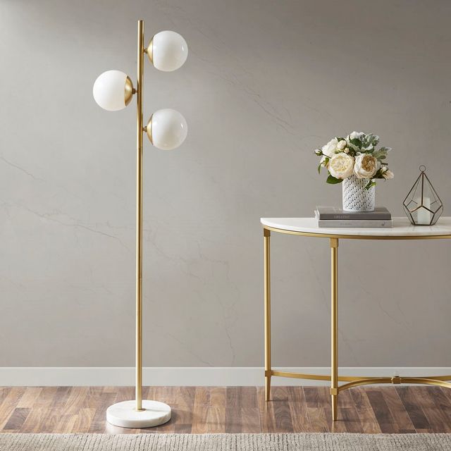Olliix by INK+IVY White/Gold Holloway Floor Lamp-4