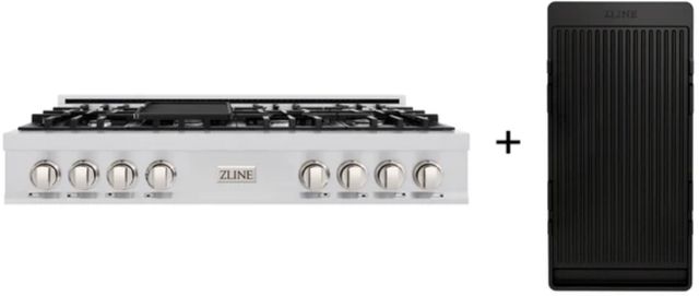 ZLINE Classic 48" Stainless Steel Gas Rangetop with Griddle-0
