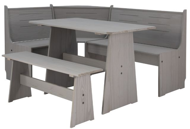 Linon Willow 3-Piece Gray Corner Nook Set-0