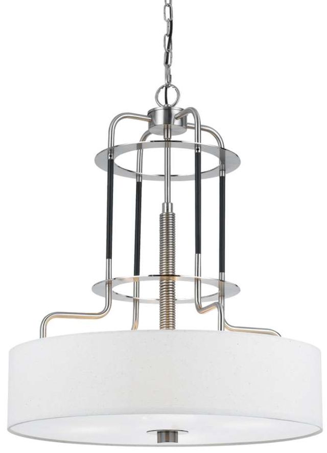 Cal® Lighting & Accessories Transformermetal Brushed Steel/White Chandelier-0