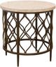 Steve Silver Co. Roland White End Table with Bronze Base-0