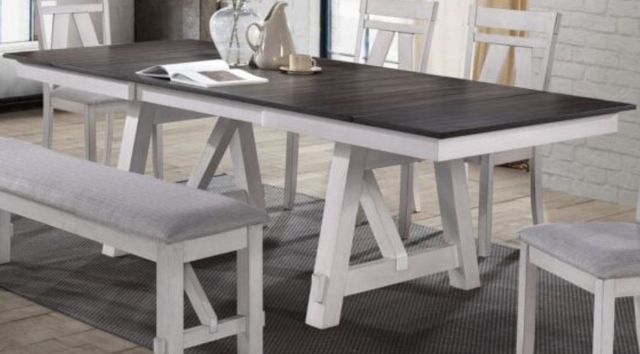 New Classic® Home Furnishings Maisie Dark Brown Top Dining Table with White Base-0
