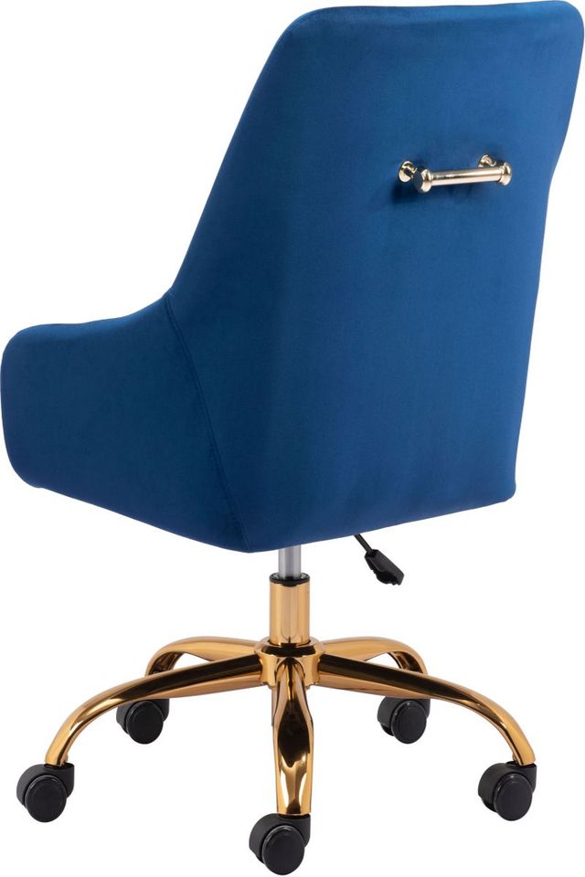 Zuo® Modern Madelaine Navy Blue/Gold Office Chair-2