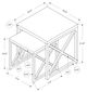 Monarch Specialties Inc. 2-Piece Glossy White Top Chrome Metal Frame Nesting Tables Sets-2