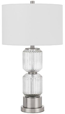 Cal® Lighting & Accessories Bresso Brushed Steel Table Lamp-0