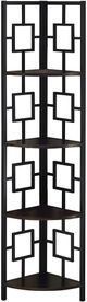 Monarch Specialties Inc. Espresso 62" Black Metal Corner Etagere Bookcase-1