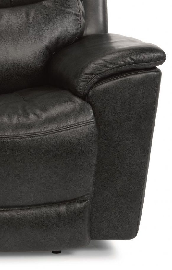 Flexsteel® Cade Black Power Reclining Loveseat with Console and Power Headrests-2