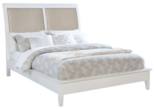 Coaster® Bexhill White Eastern King Upholstered Panel Bed-0