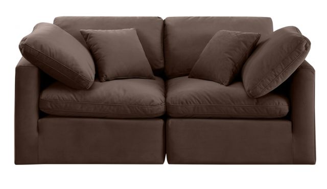 Meridian Furniture Indulge 2-Piece Brown 70" Velvet Sofa-2