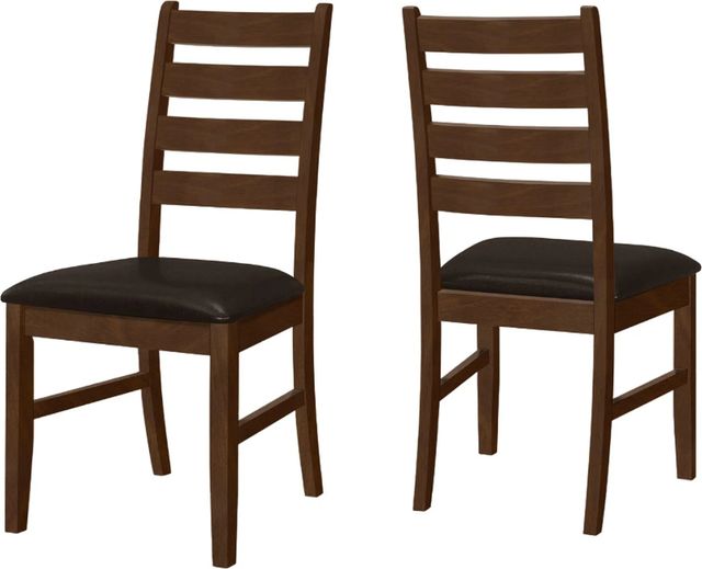 Monarch Specialties Inc. 2-Piece Brown/Walnut High Slat-Back Side Chair Set-1