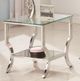 Coaster® Saide Glass Top Chrome Square End Table with Mirrored Shelf-1