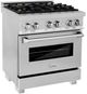 ZLINE Legacy 30" Satin Stainless Steel Pro Style Dual Fuel Range with Gas Cooktop, Electric Convection Oven and 4 Brass Burners-2