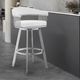 Armen Living Chelsea Brushed Stainless Steel/White Swivel Bar Stool-1