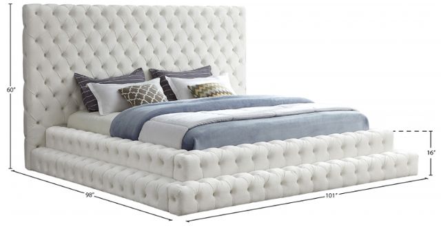 Meridian Furniture Revel Cream King Simple Bed-2