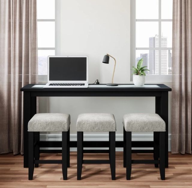 Jofran Inc. Urban Icon 4-Piece Black/Gray Sofa Console and Stool Set-1