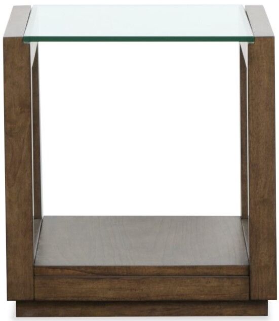 Magnussen Home® Sebastian Cinnamon Rectangular End Table with Glass Top-2