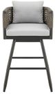 Armen Living Alegria Black/Gray Aluminum/Fabric Outdoor Swivel Counter Stool-1