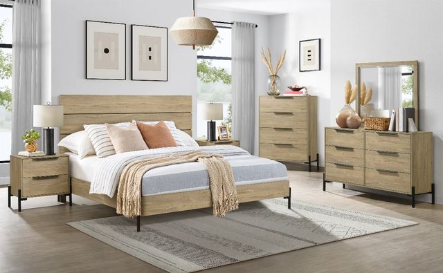 Intercon Newhall Vintage Oak Melamine Queen Panel Bed-1