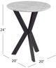 Bassett Mirror Barton White Top Round End Table with Black Base-3