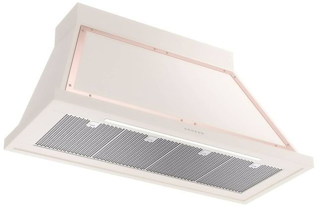 Ilve® Nostalgie II Noblesse 48" Antique White Wall Mounted Range Hood with Copper Trim-1