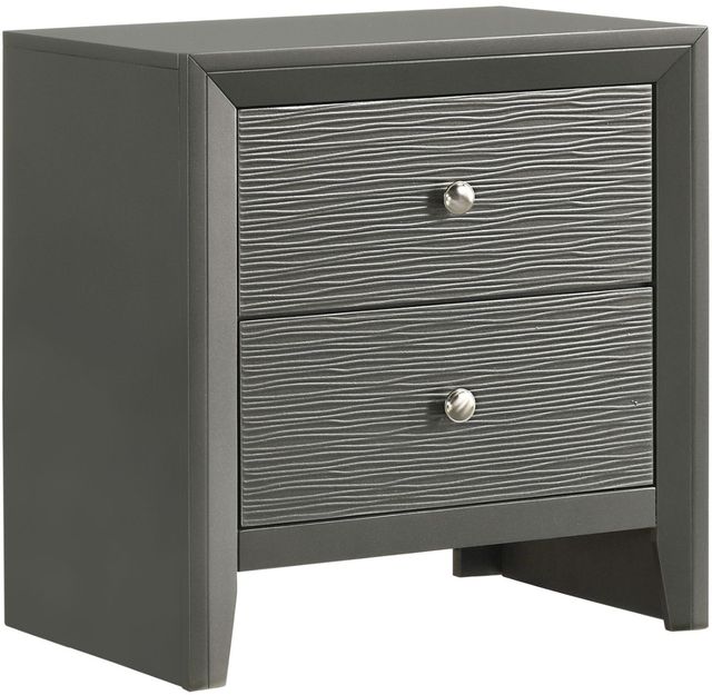 Crown Mark Denker Gunmetal Nightstand-0